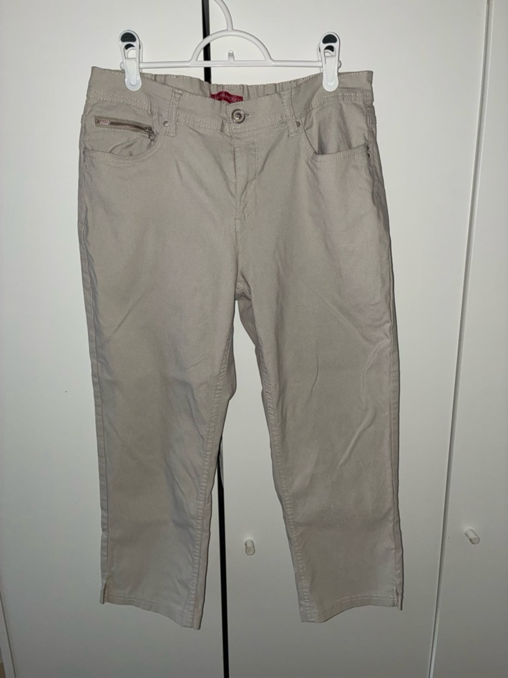 Men's Beige Casual Pants - Classic Straight Fit